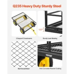 1,400 Lbs. 13.48 Cu. Ft. Steel Garden Cart, Heavy Duty Pullable Garden Wagon Yard Cart 2 In 1 Yard Trailer 2025 Update -Vevor vevor garden carts zxhytchh1400qibnmv0 1f 1000