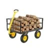 1,400 Lbs. 13.48 Cu. Ft. Steel Garden Cart, Heavy Duty Pullable Garden Wagon Yard Cart 2 In 1 Yard Trailer 2025 Update