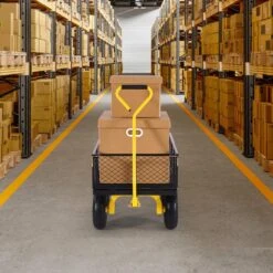 900 Lbs. 3.45 Cu. Ft. Heavy Duty Steel, Garden Cart, Garden Wagon Cart On Wheels, Outdoor Metal Yard Utility Wagon Carts -Vevor vevor garden carts zxhytchh900l1ua7kv0 31 1000