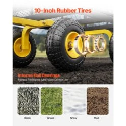900 Lbs. 3.45 Cu. Ft. Heavy Duty Steel, Garden Cart, Garden Wagon Cart On Wheels, Outdoor Metal Yard Utility Wagon Carts -Vevor vevor garden carts zxhytchh900l1ua7kv0 44 1000