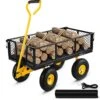 3.8 Cu. Ft. Steel Garden Cart Heavy-Duty 900 Lbs. Capacity Utility Metal Wagon With 180° Rotating Handle & 10 In. Tires -Vevor vevor garden carts zxhytchsbb880vfy8v0 64 1000