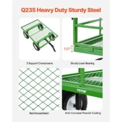 1200 Lbs. 9.03 Cu. Ft. Steel Garden Cart Pullable Garden Wagon Yard Cart 2 In 1 Outdoor Metal Utility Wagon Yard Trailer -Vevor vevor garden carts zxhytcls1200cpjjev0 1f 1000