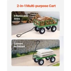 900 Lbs. 4.52 Cu. Ft. Steel, Garden Cart On Wheels, Pullable Garden Wagon Yard Cart, Outdoor Metal Utility Wagon -Vevor vevor garden carts zxhytcls900bg0tn3v0 4f 1000
