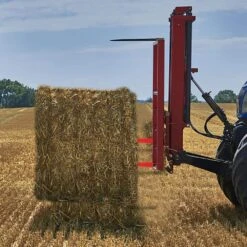 32 In. 1-3/8 In. Wide Hay Bale Spear Spike Tine Garden Forks 1350 Lbs. Capacity Square Nut Tach Bobcat, Red Coated -Vevor vevor garden forks cm36x810 1350hs01v0 31 1000