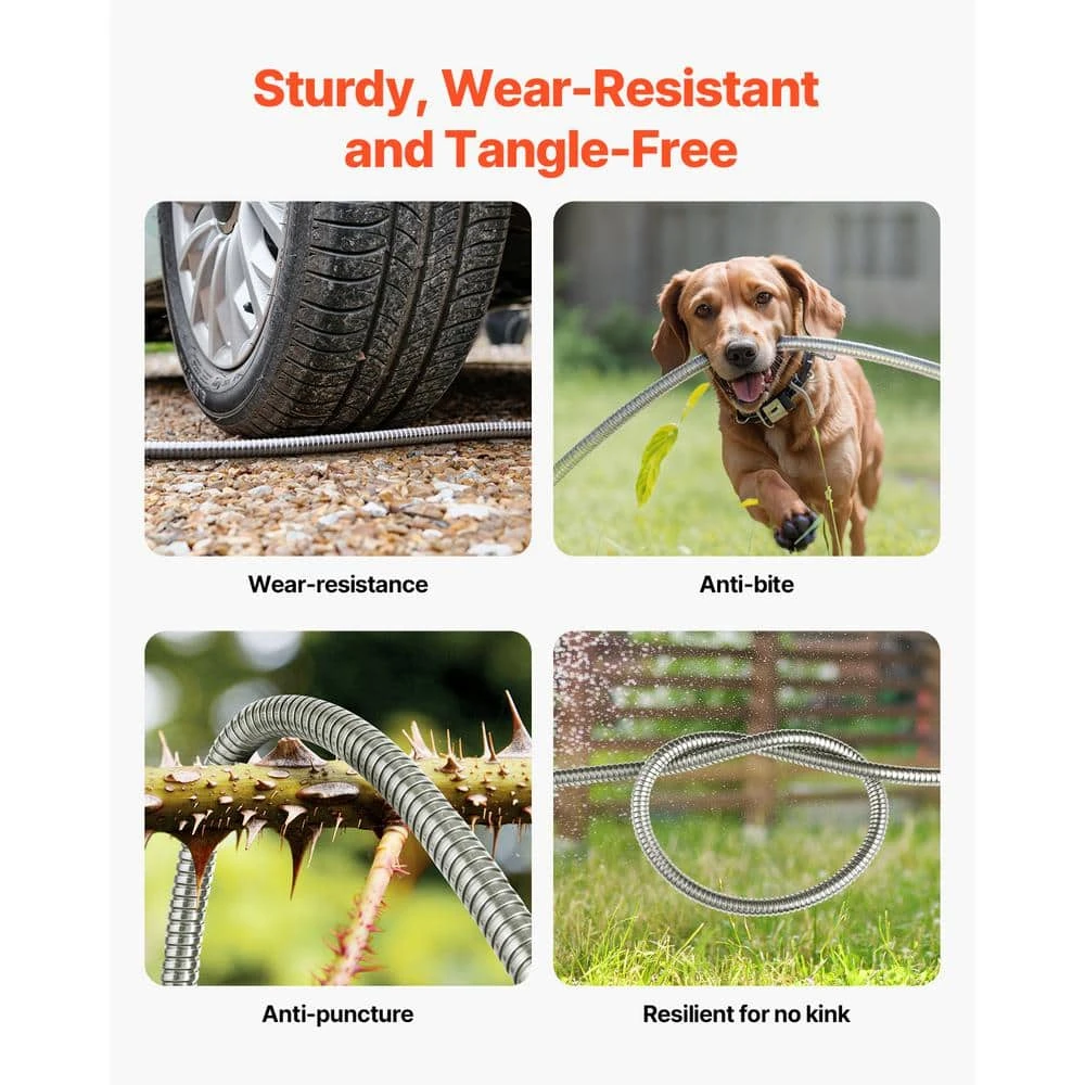 Metal Garden Hose 0.38 In. Dia. X 25 Ft. Rust Proof Stainless Steel Water Hose, Heavy Duty Hose With 10 Function Nozzle 5 Metal Garden Hose 0.38 In. Dia. X 25 Ft. Rust Proof Stainless Steel Water Hose, Heavy Duty Hose With 10 Function Nozzle - Image 3