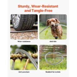 Metal Garden Hose Fitting Size X 50 Ft. Rust Proof Stainless Steel Water Hose, Heavy Duty Backyard Hose -Vevor vevor garden hoses jstyrg50ft00p92m6v0 4f 1000