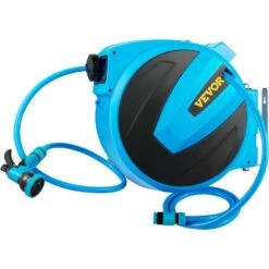 Retractable Hose Reel 1/2 In. X 75 Ft. Wall Mounted Garden Hose Reel With Swivel Bracket And 7 Pattern Nozzle Water Hose