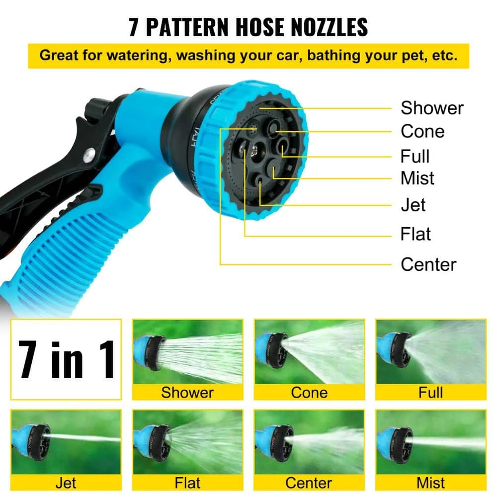 Retractable Hose Reel 5/8 In. X 90 Ft. Wall Mounted Garden Hose Reel With Swivel Bracket And 7 Pattern Nozzle Water Hose 8 Retractable Hose Reel 5/8 In. X 90 Ft. Wall Mounted Garden Hose Reel With Swivel Bracket And 7 Pattern Nozzle Water Hose - Image 6