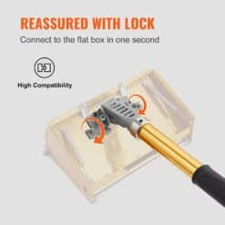 Drywall Flat Box Handle 40- 64 In. Anodized Aluminum Flat Finishing 5-Section Length Adjustable Handle Garden Trowel -Vevor vevor garden trowels gqpshsbyc4064mwtcv0 4f 1000