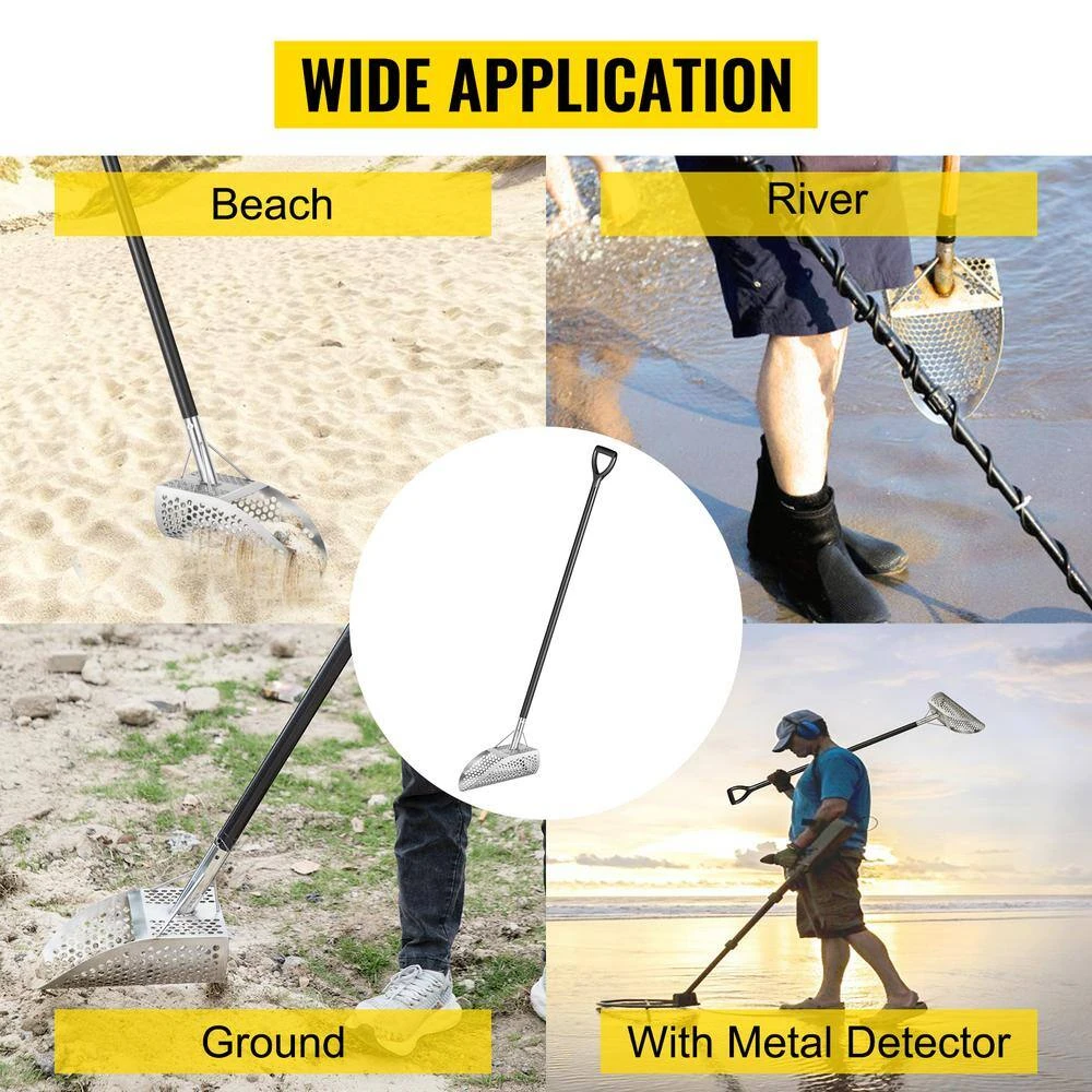 Metal Detector Sand Scoop 45.3 In. Garden Trowel Stainless Steel Metal Detecting Beach Sand Scoop Beach Metal Scoop 9 Metal Detector Sand Scoop 45.3 In. Garden Trowel Stainless Steel Metal Detecting Beach Sand Scoop Beach Metal Scoop - Image 7