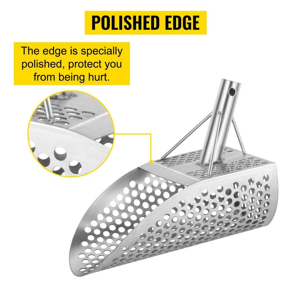 Metal Detector Sand Scoop 45.3 In. Garden Trowel Stainless Steel Metal Detecting Beach Sand Scoop Beach Metal Scoop 8 Metal Detector Sand Scoop 45.3 In. Garden Trowel Stainless Steel Metal Detecting Beach Sand Scoop Beach Metal Scoop - Image 6