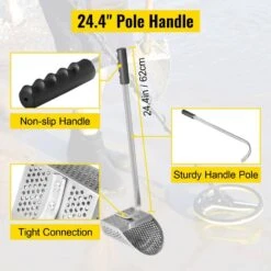 Metal Detector Sand Scoop 24.4 In. Garden Trowel Stainless Steel Metal Detecting Beach Sand Scoop Beach Metal Scoop -Vevor vevor garden trowels jbxgsctz8 6qh3c9fv0 1f 1000