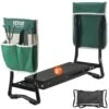 Folding Garden Kneeler And Seat, 330 Lbs. Load Capacity, 8 In. EVA Wide Pad, Portable Garden Stool, Tool Bag