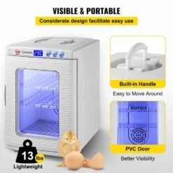 Reptile Incubator 13 In. X 15 In. X 19 In. Digital Cooling, Heating Reptile Egg Incubator For Reptiles, White Greenhouse -Vevor vevor greenhouse supplies fhq25lbsfyq5 6d01v1 44 1000