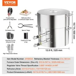 Propane Melting Furnace Kit, 16KG/35lbs Gas Metal Melting Furnace Kit, Dual Burner Foundry Home Kiln With Crucibles -Vevor vevor grill burners bwrjlshqsymg2gmygv0 76 1000