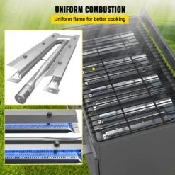 Replacement U Burner Stainless Steel Grill Burners 3 Packs BBQ Burners Replacement With Evenly Burn BBQ Replacement Part -Vevor vevor grill burners bxgrsq49rr1n6l1ubv0 1f 1000