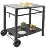 Outdoor Grill Cart With Double-Shelf BBQ Movable Food Prep Table Multi-Functional Iron Table Top -Vevor vevor grill carts jshwbctc85551fx8bv0 64 1000