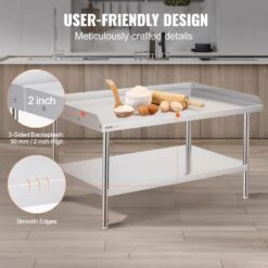 Stainless Steel Equipment Grill Stand 48 X 30 X 26 In. Stainless Table With Adjustable Undershelf Grill Stand Table -Vevor vevor grill carts sbsktbd4830inxaetv0 1f 1000