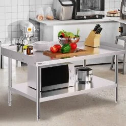 Stainless Steel Equipment Grill Stand 48 X 30 X 26 In. Stainless Table With Adjustable Undershelf Grill Stand Table -Vevor vevor grill carts sbsktbd4830inxaetv0 31 1000
