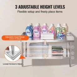 Stainless Steel Equipment Grill Stand 48 X 30 X 26 In. Stainless Table With Adjustable Undershelf Grill Stand Table -Vevor vevor grill carts sbsktbd4830inxaetv0 44 1000