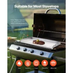 Stainless Steel Griddle 36 In. X 22 In. Universal Flat Top Rectangular Plate BBQ Charcoal Non-Stick Grill For Camping -Vevor vevor grill griddles bxgrslpdgg0000000v0 fa 1000