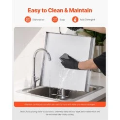 Stainless Steel Griddle 18 In. X 16 In. Universal Flat Top Rectangular Grills With 2 Handles And Grease Groove, Silver -Vevor vevor grill griddles skjpdjg16x18yc001v0 44 1000