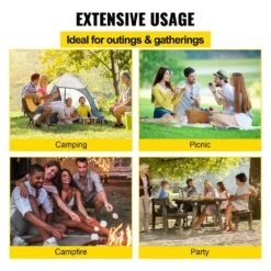 Grill Grate 24 In. X 24 In. Single Layer Open Fire Heavy-Duty Steel Campfire Swivel Grill With Heat Dissipation Handle -Vevor vevor grill racks skjkdjjxdcxzshqv6v0 fa 1000