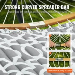 2 Person 12.3 Ft Hammock With Stand Included Double Hammock With Curved Spreader Bar And Detachable Pillow -Vevor vevor hammock chairs hfdchbsxhwtxfst1wv0 1f 1000