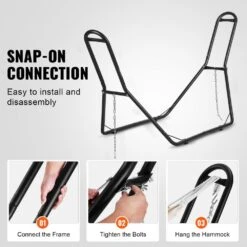 6.9-12.8 Ft. Hammock Stand Fits 2 Person Metal Hammock Stand Adjustable Heavy Duty 450 Lbs. Capacity -Vevor vevor hammock stands cxdcjcxjs1105ottmv0 44 1000