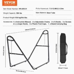 8-13 Ft. Hammock Stand Fits Universal 2-Person Metal Hammock Stand Adjustable Heavy Duty 550 Lbs. -Vevor vevor hammock stands cxdcjcxjs118h5rlyv0 76 1000