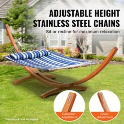 9-13 Ft. Wood Hammock Stand 166.1 L In. X 47.2 W In. X 50.3 H In. 475 Lbs. Capacity -Vevor vevor hammock stands xxxdcjxxxmz1y79iev0 4f 1000