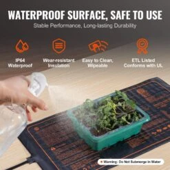 Seedling Mat 10 In. X 20.75 In. Heat Mats (2-Pack) MET-Certified Waterproof Heating Pad -Vevor vevor heat mats ymjrd10x2075qx9rkv1 1f 1000