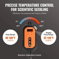 48 In. X 20.75 In. Seedling Mat With Thermostat Heat Mats MET-Certified Waterproof Heating Pad (1-Pack) -Vevor vevor heat mats ymjrd48x20754m4npv1 1f 1000