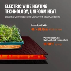 48 In. X 20.75 In. Seedling Mat With Thermostat Heat Mats MET-Certified Waterproof Heating Pad (1-Pack) -Vevor vevor heat mats ymjrd48x20754m4npv1 4f 1000