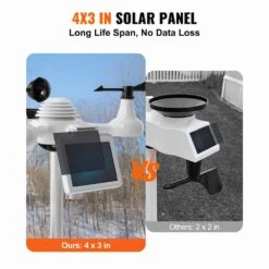 7-in-1 Wi-Fi Weather Station 7.5 In. Display Home Weather Station With Solar Wireless Sensor Alarm Alert For Temperature -Vevor vevor home weather stations tynq75vawifi7t9pdv1 1f 1000
