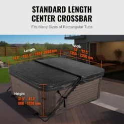 Hot Tub Cover Lift Spa Cover Lift Height 31.5-41.3 In. W 53-92.5 In. Suitable For Various Sizes Of Hot Tubs -Vevor vevor hot tub cover lifters sdsdcdb000003p0sdv0 4f 1000