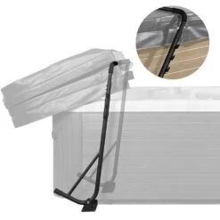 Hot Tub Cover Lift Spa Cover Lift Height Width Adjustable 1-Piece Bath Hardware Set In Black Instruction Included