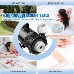 2 Speed SPA Pump AC 110-120 Volt Hot Tub Spa Pump 3 High Speed Or 0.4 HP Low Speed 2 In. Port For Hot Tub UL Listed -Vevor vevor hot tub pumps ygslbss30hp01vngzv4 1f 1000