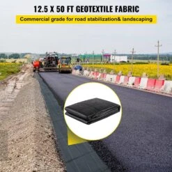 Geotextile Fabric 12.5 Ft. X 50 Ft. Weed Barrier Fabric With 600 Lb.Tensile Strength Weed Barrier Landscape Fabric -Vevor vevor landscape fabric bztgb125x50pe01syv0 c3 1000