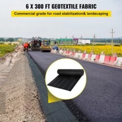 Geotextile Fabric 6 Ft. X 300 Ft. Weed Barrier Landscape Fabric 3 Oz. Driveway Drain Cloth With 600 Lb. Tensile Strength -Vevor vevor landscape fabric bztgbb6x300pe1th4v0 c3 1000