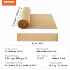 Burlap Fabric Roll Burlap Tree Wrap 40 In. X 300 Ft. For Crafts And Plants, Cabinet Type Accessory 16 Burlap Fabric Roll Burlap Tree Wrap 40 In. X 300 Ft. For Crafts And Plants, Cabinet Type Accessory -Vevor vevor landscape fabric cmbj40inchesd5sv8v0 76 1000