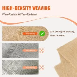 Burlap Fabric Roll, 40 In. X 75 Ft. And 50 X 50 High Density Wide Natural Burlap Fabric Rolls, Cabinet Type -Vevor vevor landscape fabric cmbj40inchesdjjn9v0 4f 1000