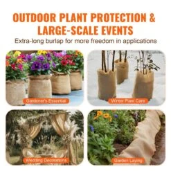 Burlap Fabric Roll, 40 In. X 150 Ft, And 50 X 50 High Density Wide Natural Burlap Fabric Rolls, Cabinet Type Accessory -Vevor vevor landscape fabric cmbj40inchesiuncvv0 44 1000