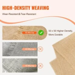 Burlap Fabric Roll 40 In. X 30 Ft. And 50 X 50 High Density Wide Natural Burlap Fabric Rolls, Cabinet Type Accessory -Vevor vevor landscape fabric cmbj40inchesqapn0v0 4f 1000