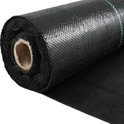 4 Ft. X 100 Ft. Black Weed Barrier Fabric 5.8 Oz. Dual Layer Degradable Heavy-Duty Weed Barrier Landscape Fabric