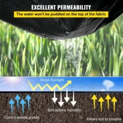 4 Ft. X 300 Ft. Weed Barrier 5.8 Oz. Landscape Fabric Heavy-Duty Woven Grass Control Geotextile For Garden, Black -Vevor vevor landscape fabric fcby43005 8ozwk6gv0 1f 1000