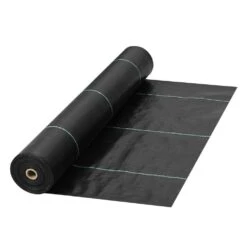 Weed Barrier, 5.8 Oz. Landscape Fabric, 4 Ft. X 300 Ft. Cover Mat Heavy Duty Woven Grass Control Geotextile, Black