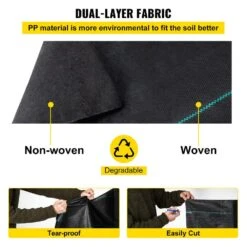 5 Ft. X 250 Ft. Weed Barrier Landscape Fabric 5 Oz. Heavy-Duty PP Material Premium Woven Ground Cover -Vevor vevor landscape fabric fcbycb52505ozj81hv0 4f 1000