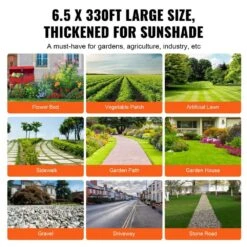 Weed Barrier Landscape Fabric 6.5 Ft. X 330 Ft. Heavy-Duty Garden Weed Fabric Woven PP Weed Control Fabric Driveway -Vevor vevor landscape fabric jbxbz65330ft39s57v0 fa 1000
