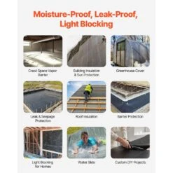 10 Mil Plastic Sheeting Heavy Duty 10 X 100 Ft. Thick Plastic Sheeting Roll Drop Cloth Painters Tarp Weed Barrier -Vevor vevor landscape fabric slm10ft100ft8m2u2v0 1f 1000